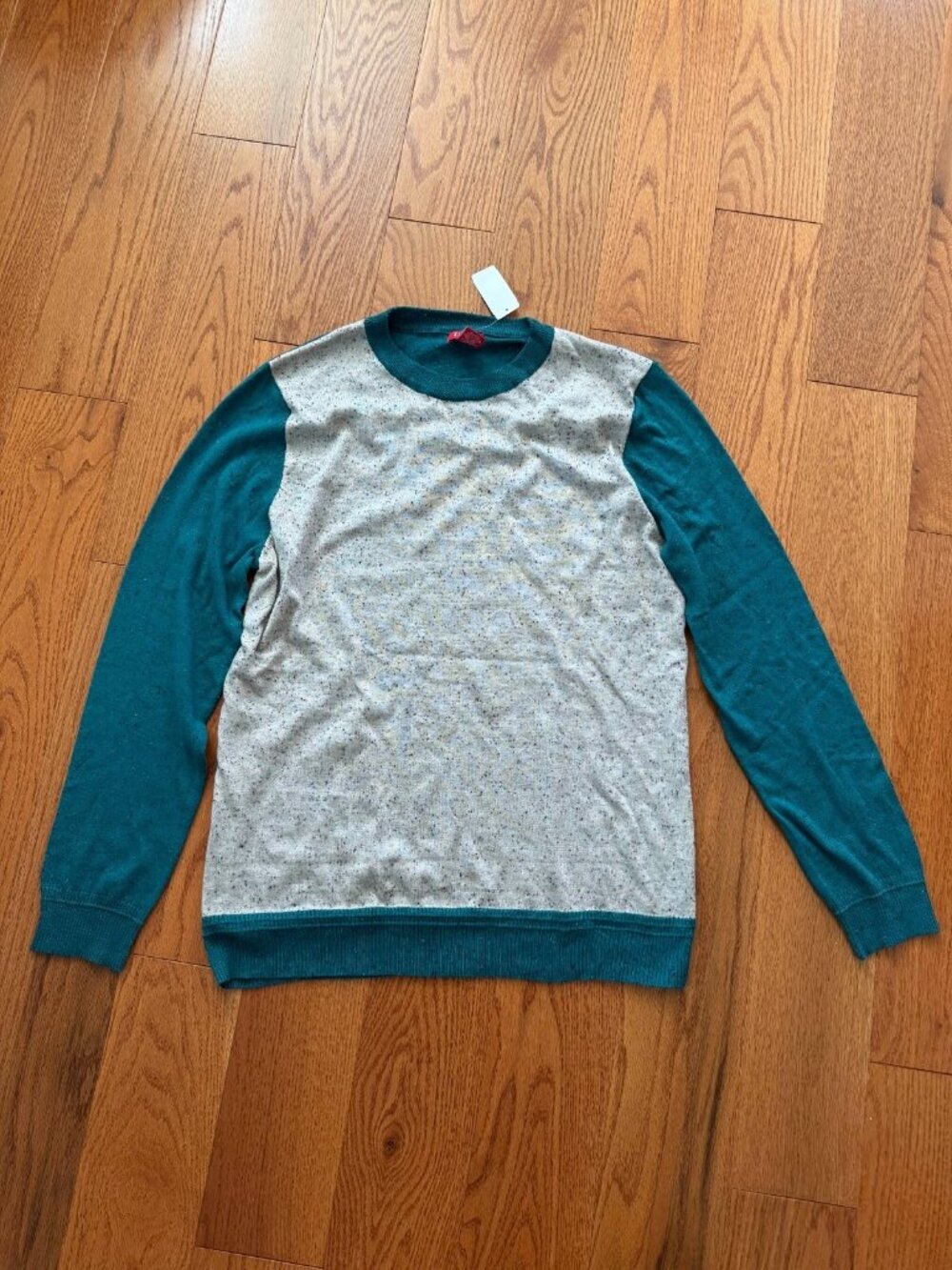 Izod Mens Pullover Long Sleeve Comfy Sweater Size XXL Teal Gray NWT